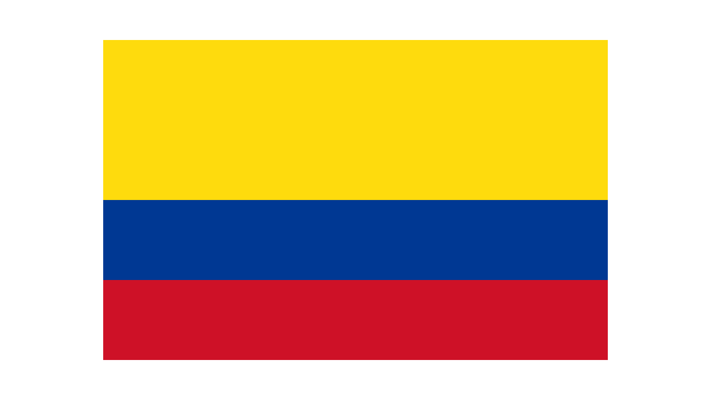 Colombian flag with yellow, blue, and red stripes