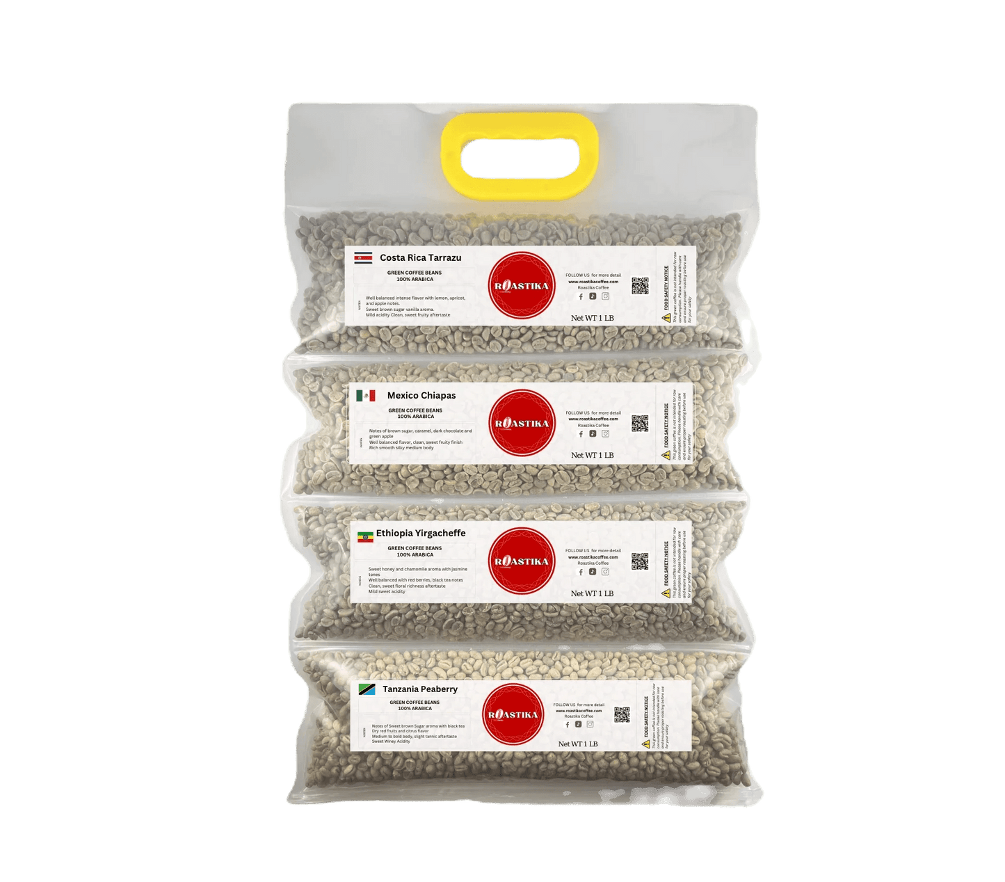 Green Coffee Sampler Pack - 4 Origins - ROASTIKA