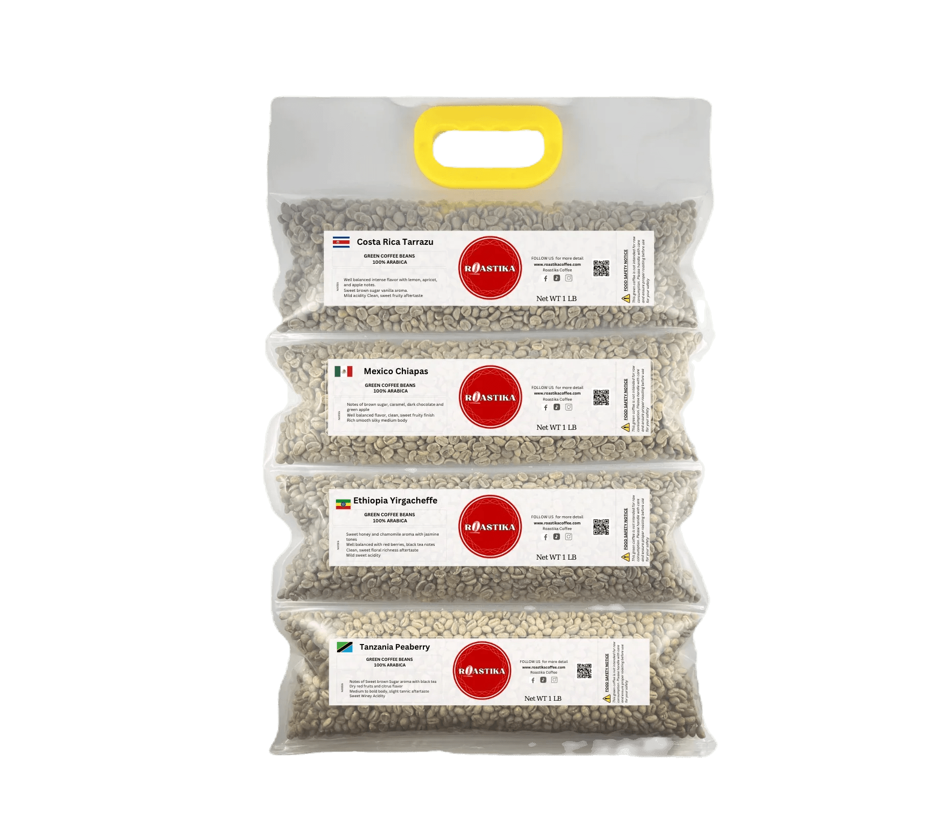 Green Coffee Sampler Pack - 4 Origins - ROASTIKA